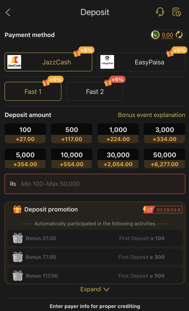 Deposit at 92 bar game
